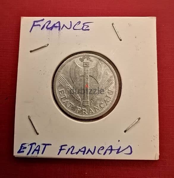1942 France WW2 1 Franc Francisque 1