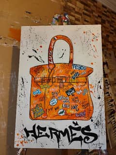 painting Hermes bag 0