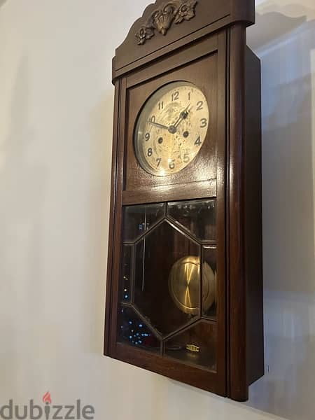 Antique Vintage Wooden Wall clock - manufactured in 1920 1