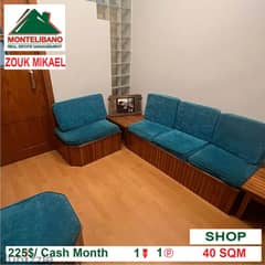 225$/Cash Month!! Shop for rent in Zouk Mikael!!