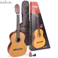 Stagg C410 Half Size Classical Guitar Package Matt Natural