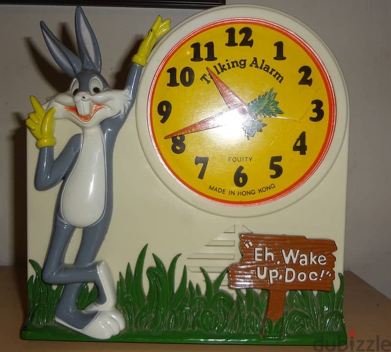 Bugs Bunny vintage mechanical alarm clock by Janex 1974 0