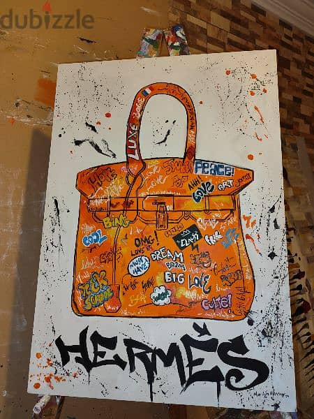 painting Hermes bag 1