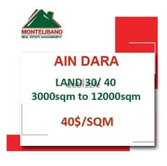 40$/SQM!! Land For Sale in Ain Dara!!