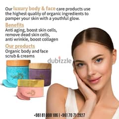 Organic face & body cream & scrubs