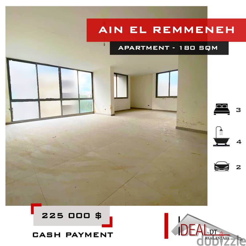 Apartment for sale in Ain el remmeneh 180 SQM REF#JPT22119 0