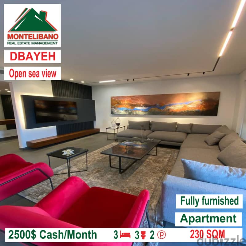 Open view and fully furnished apartment for rent  in DBAYEH!!!! 1