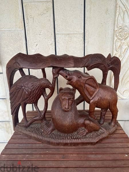African Carved Wooden Sculpture 68 x 49 0