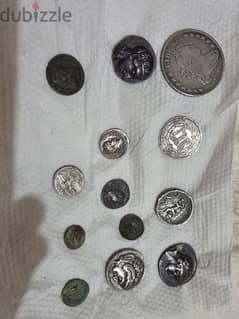 A collection of ancient  coins