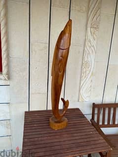 Fish Carved Wooden Sculpture 0