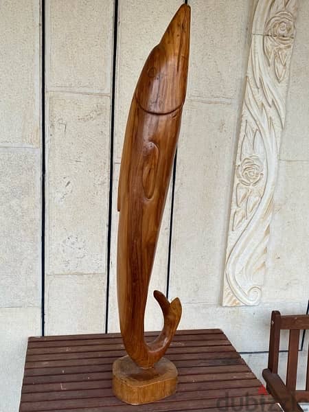 Fish Carved Wooden Sculpture 1