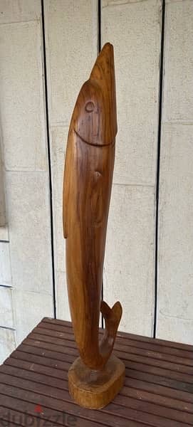 Fish Carved Wooden Sculpture 4