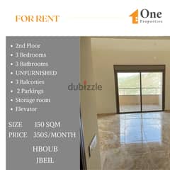 BRAND NEW apartment for rent in HBOUB/JBEIL.