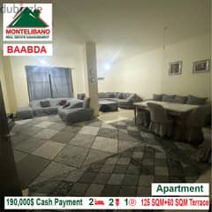 190,000$ Cash Payment!! Apartment for sale in Baabda!!
