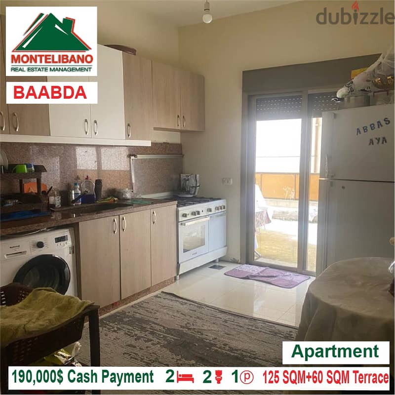 190,000$ Cash Payment!! Apartment for sale in Baabda!! 2