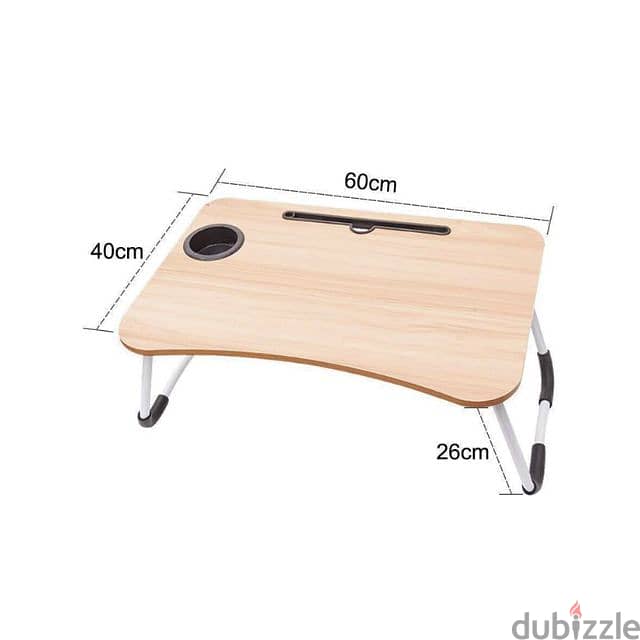 Wooden Foldable Laptop Table with Cup Slot 6