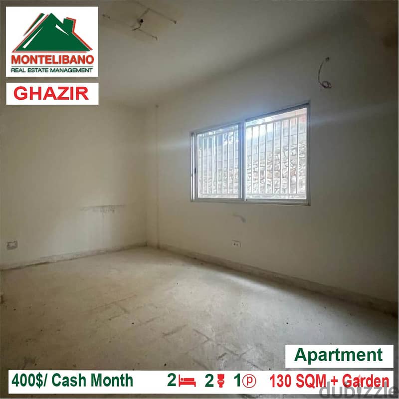 400$/Cash Month!! Apartment for rent in Ghazir!! 1