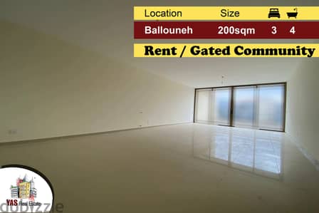 Ballouneh 200m2 | Rent | Excellent New Flat | Gated Community | EL IV