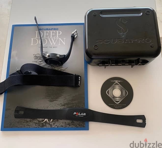 Scubapro Meridian Black Tech Dive Computer Watch + Heart Monitor (New) 1