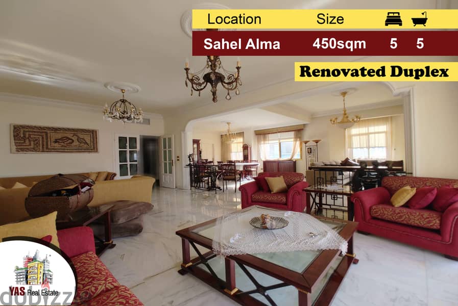 Sahel Alma 450m2 | Renovated Duplex | Prime Location | Private Street 0