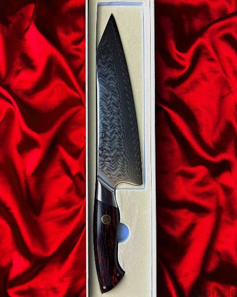 Professional Damascus japanese chef knife / knife sharpener whetstone 1