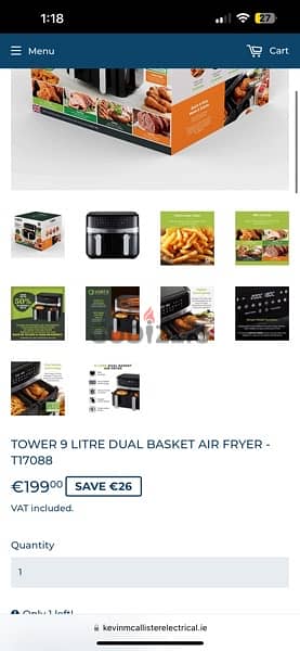 tower air fryer vortex 9L original price 199€ 4
