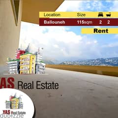Ballouneh 115m2 | 70m2 Terrace | New | Rent | Open View | Luxurious | 0