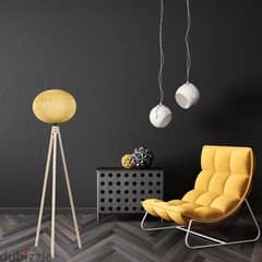 Modern Floor Lamp with Woven Rope Shade and Triple Legs