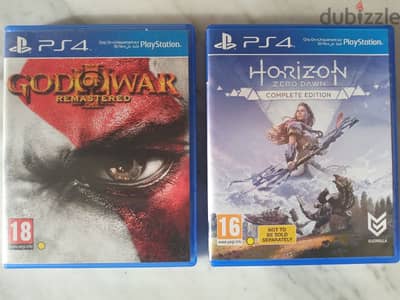 horizon zero dawn complete edition and God of war remastered