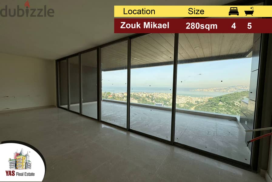 Zouk Mikael|El Korneh 280m2 | Astonishing View | Private Street | PA | 0