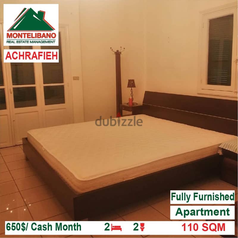 650$/Cash Month!! Apartment for rent in Achrafieh!! 1