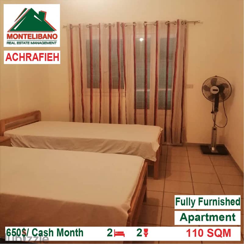 650$/Cash Month!! Apartment for rent in Achrafieh!! 2