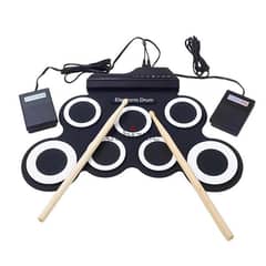Roll-Up Foldable Electric Digital Drum Set with Pedals - G3001A 0