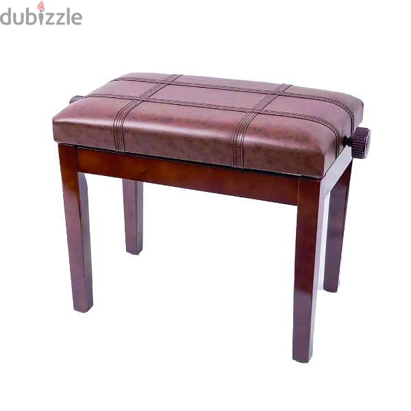 Ara Wooded Adjustable Piano Bench Chair Brown - M467 1