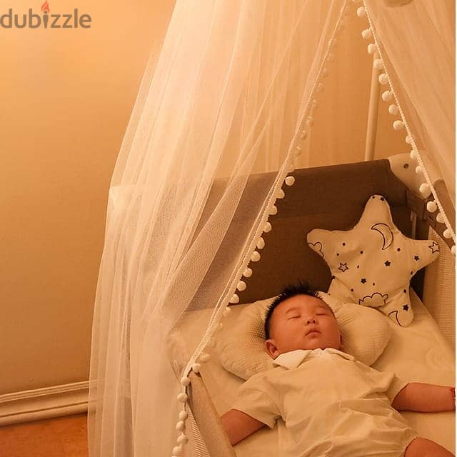 Baby Mosquito Net with Stand, Breathable Fabric for Bed 1