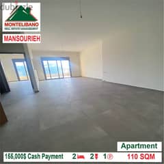 155,000$ Cash Payment!! Apartment for sale in Mansourieh!! 0