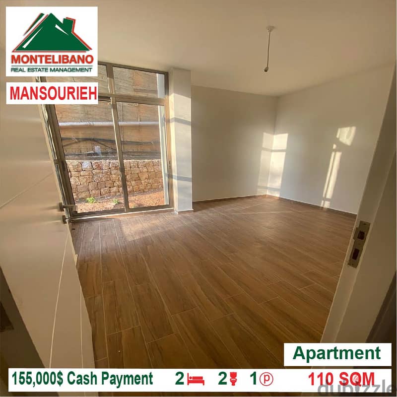 155,000$ Cash Payment!! Apartment for sale in Mansourieh!! 1