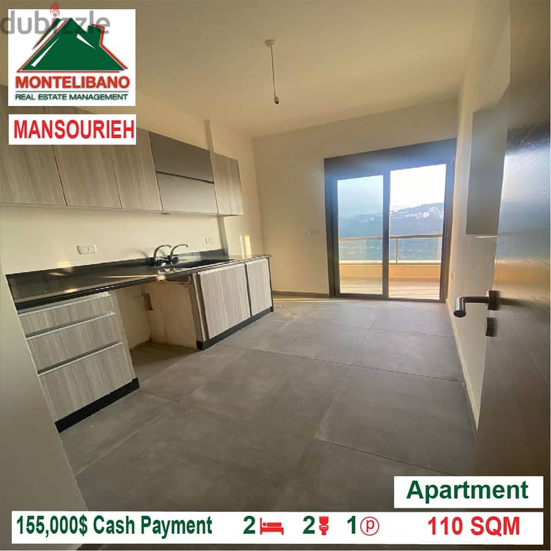 155,000$ Cash Payment!! Apartment for sale in Mansourieh!! 2