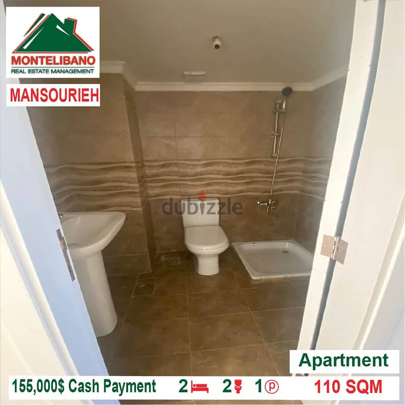 155,000$ Cash Payment!! Apartment for sale in Mansourieh!! 3
