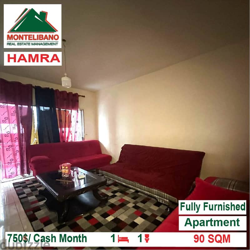 750$/Cash Month!! Apartment for rent in Hamra!! 0