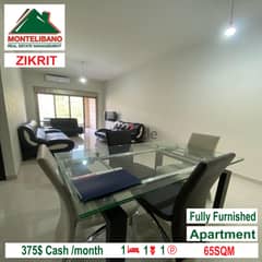 Apartmen in Zikrit 375$!!! Fully Furnished!!! 0