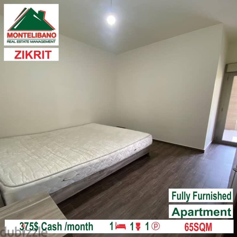 Apartmen in Zikrit 375$!!! Fully Furnished!!! 3