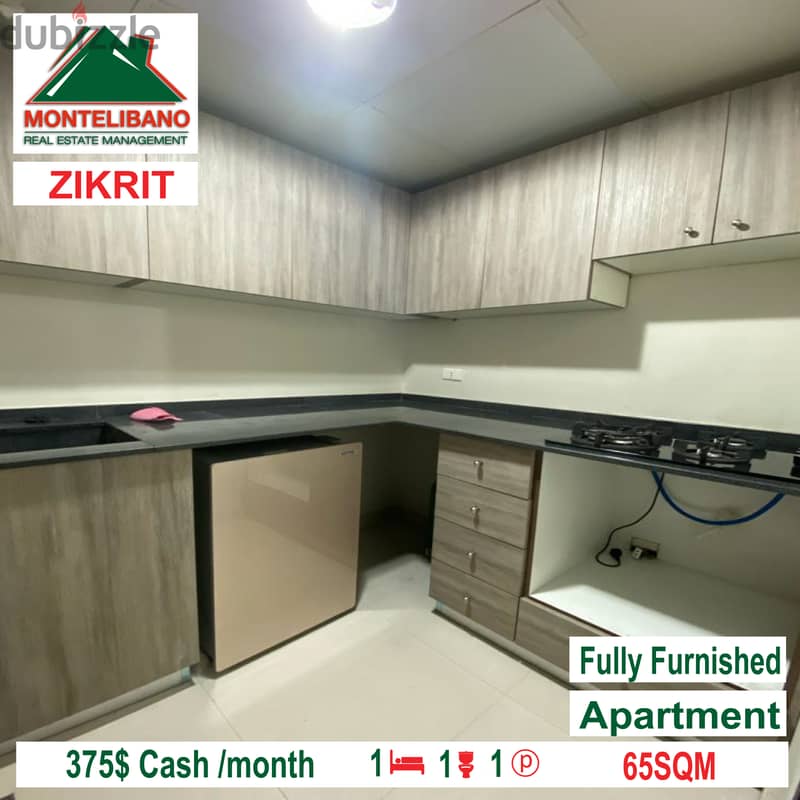 Apartmen in Zikrit 375$!!! Fully Furnished!!! 4