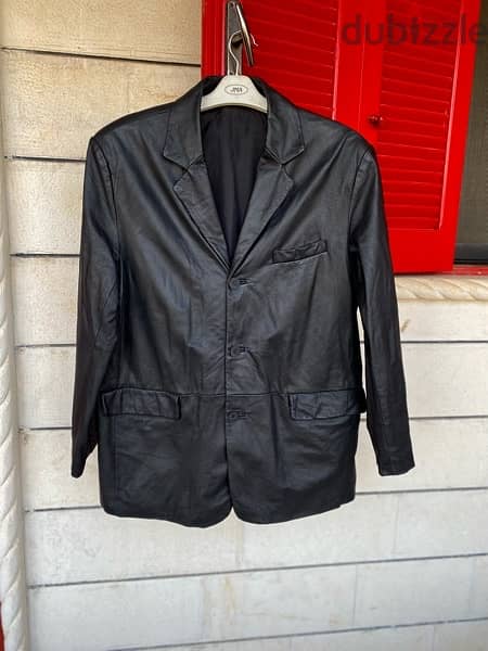 GENUINE LEATHER Blazer Jacket Size M/L 1