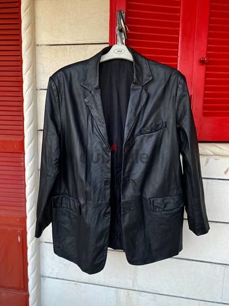 GENUINE LEATHER Blazer Jacket Size M/L 2