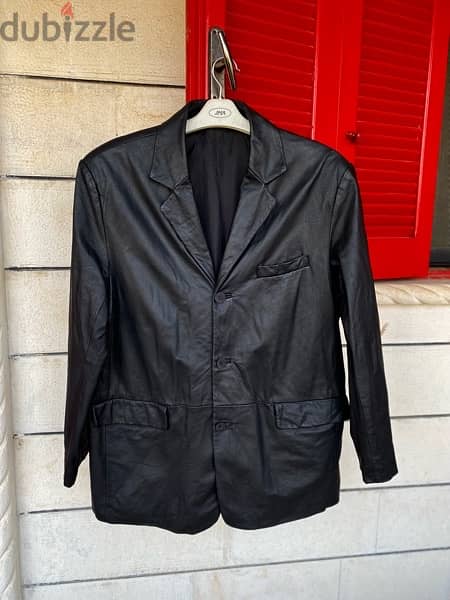 GENUINE LEATHER Blazer Jacket Size M/L 3