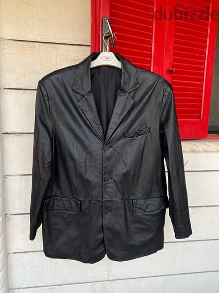 GENUINE LEATHER Blazer Jacket Size M/L 4