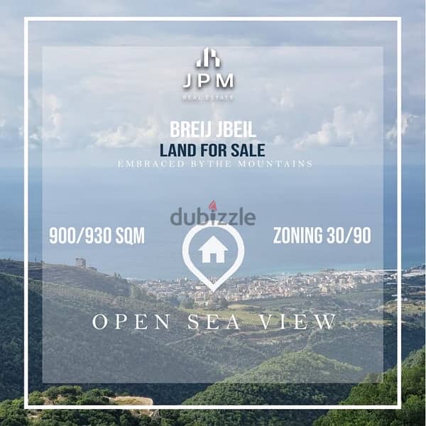 Land for sale in Breij jbeil open view أرض للبيع في بريج جبيل 0