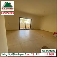 Starting: 130,000$ Cash Payment!! Apartment for sale in Baouchrieh!! 0
