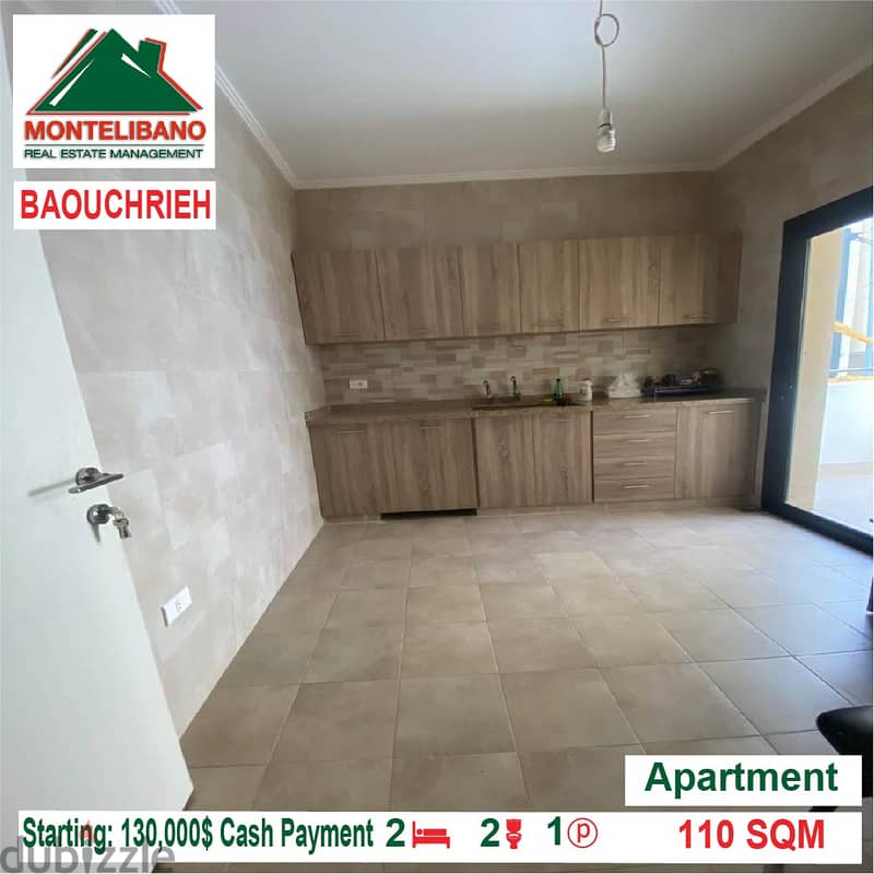 Starting: 130,000$ Cash Payment!! Apartment for sale in Baouchrieh!! 2